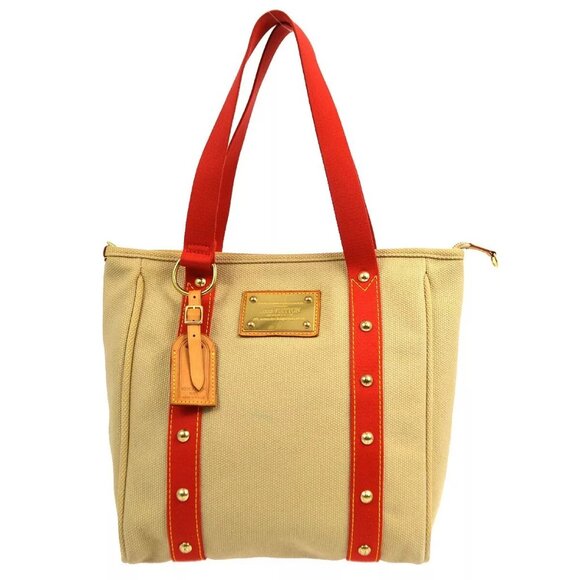 Louis Vuitton Beige Antigua Cabas MM Tote Bag - Picture 1 of 15